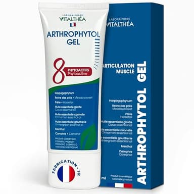 ARTHROPHYTOL - Gel de Massage Articulations & Muscles - 8 Actifs Naturels - Harpagophytum & Huiles Essentielles & Menthol & Camphre - Soulage instantanément et durablement - Laboratoires Vitalthéa