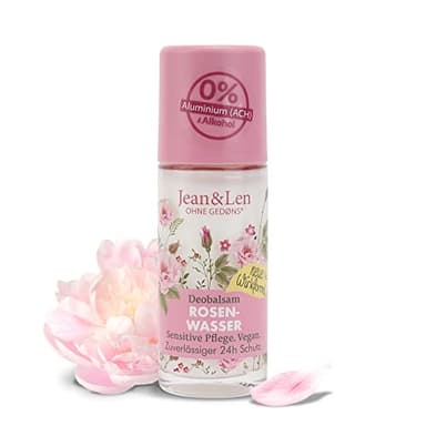 Jean & Len Déodorant Eau de rose, Offre Jusqu’à 24 h De Protection Naturelle, Soin Pour Peaux Sensibles, Idéal Aussi Après Le Rasage, Sans Aluminium Ni Alcool, Végan, 50 ml