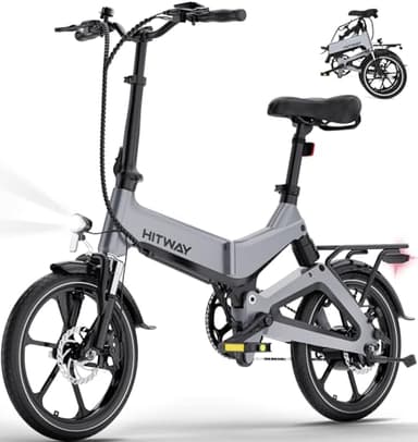 HITWAY Vélo Électrique, E Bike 16 Pouces Vélo Pliable avec Batterie 36V/7,8Ah, Moteur 250W, Maximale 25km/h, Autonomie 35-70km, Vélo Électrique Pliable Urbain pour Adultes