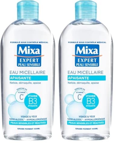 Mixa Expert Peau Sensible Eau Micellaire Physiologique 400 ml (Lot de 2)