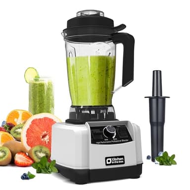 Kitchen in the box Blender Professionnel 2L, Mixeur électrique 1500W Haute Performance, Le choix pro des cuisines familiales, Lames premium à 8 points, Smoothie parfait en 30s, Glace Pilée (Argent)