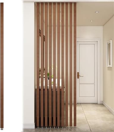 AVLLSO Panneaux de séparation de Chambre Lattes en Bois du Sol au Plafond, Poste de partition d'écran pour Bureau, escalier, lofts et Porche(Wood 1pc,100cm/39.3in/3.28ft)