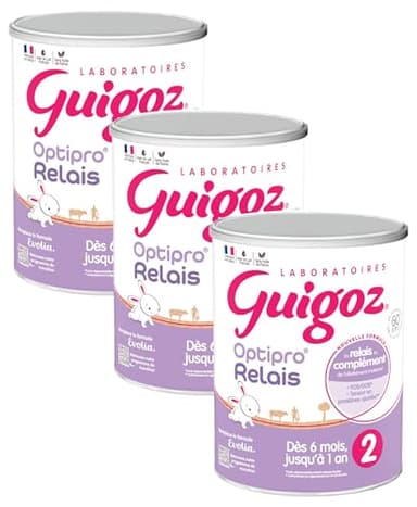GUIGOZ Evolia 2 - Lait bébé 2ème âge en poudre de 6 à 12 mois - Boîte de 800g (Lot de 3)