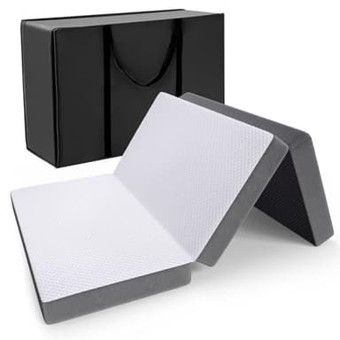 Autsel Matelas Pliable 140x200x10cm, Matelas d'invité Pliant en Mousse, Lavable Camping Matela de Sol pour Adultes