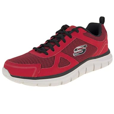 Skechers Homme Piste Bucolo Sneakers, Rouge Noir, 43 EU