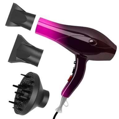 Jooayou Sèche Cheveux Professionnel 3000W, Seche Cheveux Ionique, Puissant AC Moteur 3 Niveaux de Température 2 Vitesses, seche cheveux puissant Convient pour la Maison et le Salon (Noir)