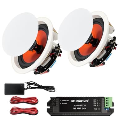 STUDIOFINIX Enceintes Bluetooth encastrées pour intérieur, cuisine, cinéma maison, chambre, bureau, terrasse couverte 16,5 cm 300 W (2 haut-parleurs)
