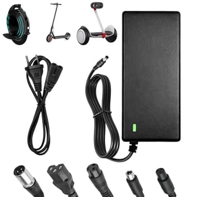 Chargeur Trotinette Electrique, 42V 2A Chargeur Hoverboard, 36V Universel Chargeur Batterie de Trottinette Électrique avec 6 Connecteurs pour Xiaomi M365 Hoverboard Scooter Electrique E-Bike