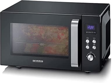 SEVERIN Micro-ondes 2-en-1, jusqu'à 1 000 W, Avec fonction gril, Fond plat céramique, Double hauteur de cuisson, Fonction Be-Silent, MW7763