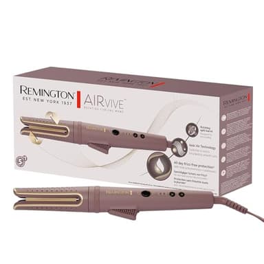 Remington AirVive Boucleur à cheveux Fer à boucler rotatif Technologie Ionic Air : boucles de longue durée revêtement ultra-céramique de haute qualité avec micro-actifs,écran LED 160-210°C - CI8930