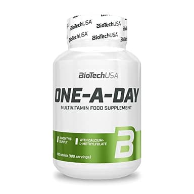 BioTechUSA One-A-Day Multivitamin | 12 Vitamines | 10 Minéraux | Santé énergétique, immunitaire et osseuse, 100 comprimés