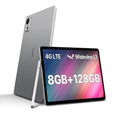 UMIDIGI Tablette 10.1 Pouces, 8Go+128Go/TF 1To Tablette Tactile G5 Tab, Processeur Octo-Core 6000 mAh Gaming Android Tablet avec Stylet, 13MP, Widevine L1, GPS, 4G LTE, WiFi/BT5.0, Gris