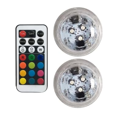 Petite lumière LED submersible – Petites lampes décoratives pour aquarium – Lumière colorée alimentée par piles – Lumières sous-marines sans flamme avec télécommande pour aquarium, piscine