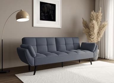 DecoInParis Canapé clic clac 3 Places en Tissu Gris foncé Nara