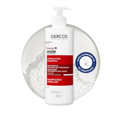 Vichy, Dercos, Energy+, Shampooing Stimulant Anti-Chute, Enrichi en Aminexil, Cheveux Cassants, 400ml