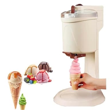 Machine à CrèMe GlacéE Italienne 1000Ml, Machines à crème glacée pour la Maison, Machine à Sorbet au Yaourt congelé, pour mélangeur Portable à la Maison,Red
