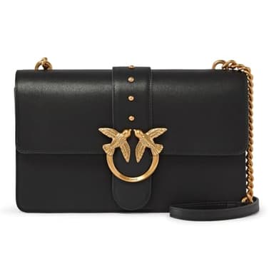 Pinko Love One Classic CL Veau SE, Sac femme, taille unique, Z99q Noir-antique Gold, Taille unique