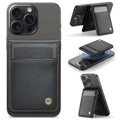 Ysjisy Cartes pour MagSafe, Porte-Cartes pour MagSafe, Maintien 5 Cartes, Léger et Fin Coque per MagSafe pour iPhone Série 17/16/15/14/13/12, Non pour 13/12 Mini - Noir