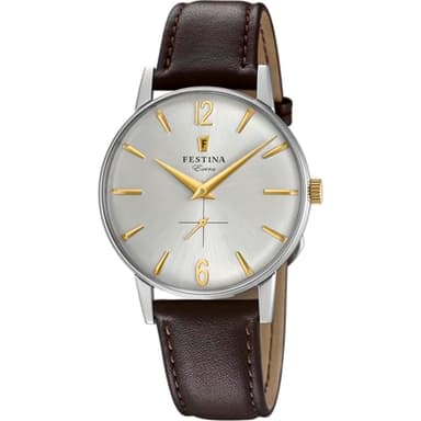 Festina Montre Homme Analogique en Cuir Marron - Mouvement Quartz - Montres Homme - Élégante F20248/2 Special Prices