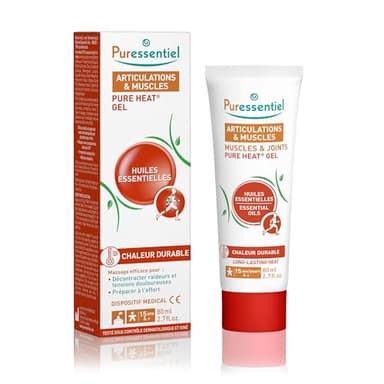 Puressentiel - Articulations et Muscles - Gel Pure Heat aux 14 Huiles Essentielles - Effet Chauffant Naturel - Aide à soulager les douleurs musculaires et articulaires - Dos, bras, cuisses - 80 ml