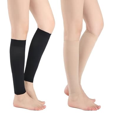 Bas De Compression Mollets Homme & Femme, 20-30mmhg Bas De Contention Sans Pied Medical Classe 2 Soutien Graduel,Chaussette Contention sans Pieds pour Shin Splint, Veine Variqueuse, Oedème