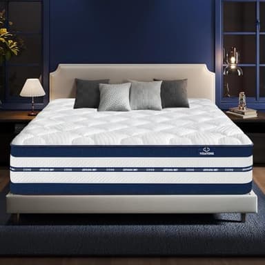 Matelas 140x200 Très épais 28 cm Luxe Matelas en Mousse à Mémoire de Forme + Ressorts ensachés - Parfait Soutien - Soutien Ergonomique, Durable et Silencieux - Moyenne Ferme H3, Certifié Oeko-TEX