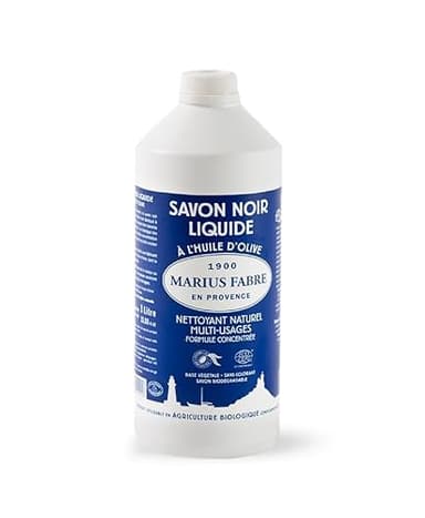 MARIUS FABRE - Savon Noir Liquide à l'Huile d'Olive - Nettoyant Multi-Usages, 100% d'Origine Naturelle - Fabrication Traditionnelle - Certifié Ecocert - Origine France Garantie - Flacon 1L