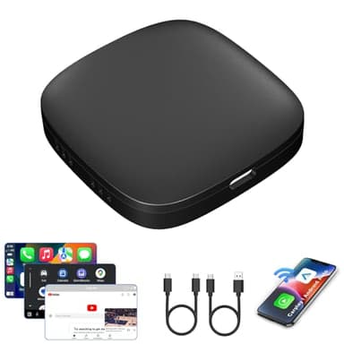 Adaptateur automatique sans fil CarPlay et Android, AI Box Magic Box avec prise en charge Netflix et YouTube, adaptateur Bluetooth Plug & Play, fente pour carte TF