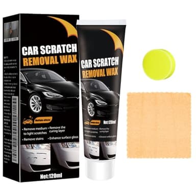 Toivize Efface Rayure Voiture, Efface Rayure Profonde Voiture avec Chiffon & Éponge, Car Scratch Remover 3-en-1, Polish Auto Rayures pour Réparation Rapide des Rayures et Micro-Rayures, 120ml