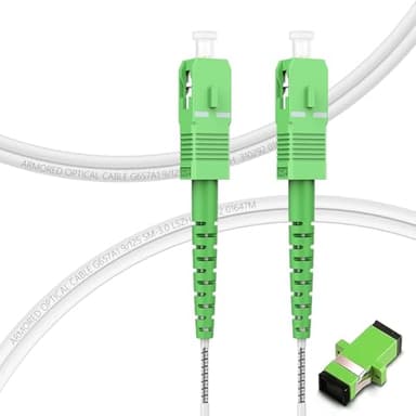 FLYPROFiber 5m Câble à Fibre Optique en Acier Blindé SC/APC à SC/APC (Orange SFR Bouygues) - Rallonge/Jarretière Simplex Monomode pour Modem, Routeur - High-Speed Internet Connection
