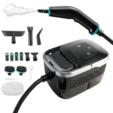 Nettoyeur à main vapeur haute pression 2500 W 4 bar, réservoir de 1250 ml, 6 niveaux, appareil de nettoyage sous pression haute température pour voiture, fenêtres, cuisine, sol, meubles