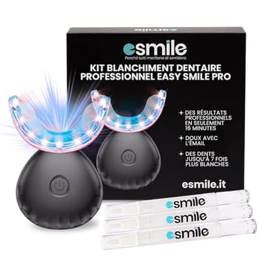 EASY SMILE - Kit de Blanchiment Dentaire Professionnel avec Lampe LED 32X - 3 Gels pour un Blanchiment Rapide et Efficace, Élimine les Taches Profondes (Kit professionnel de blanchiment à 3 lampes)