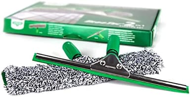 Unger AK011AUNGER ErgoTec Kit de démarrage pour Nettoyeur de vitres 2 en 1 – Raclette et Manchon en Microfibre pour Nettoyeur Haute Pression, Vert, 35 cm