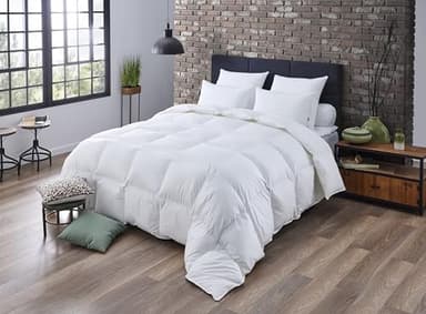 DODO - Couette Naturelle Chaude Anti-acariens 240 x 260 cm - Convient 2 Personnes - Enveloppe 100% Percale de Coton - Garnissage 70% Duvet, 30% Plumettes - Lavable en Machine à 40°C