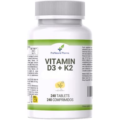 Vitamine D3 et K2 Haute Dose 4000 UI + 125 µg | 240 micro-comprimés | Haute biodisponibilité | Système immunitaire et osseux
