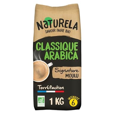 NATURELA - Café Bio Moulu - Classic Arabica - Torréfaction Lente - Fabriqué en France - 1 kg