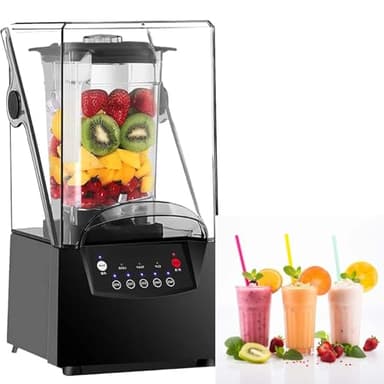 Blender professionnel silencieux 2200W avec couvercle transparent, 2L bol grande capacité, 6 lames inox, broyeur glace, mixeur multifonction smoothies, soupes