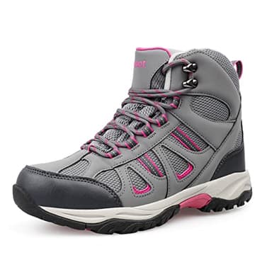 riemot Chaussures de Randonnée Femme Imperméables Respirantes Bottes de Montagne Antidérapantes et Confortables pour Marche Sportive, Gris, EU 38