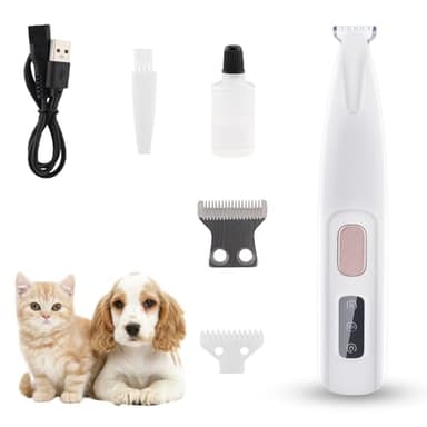 Beihre Tondeuse pour Chien et Chat - Rasoir Sans Fil avec Lumière LED, Étanche IPX5 pour Pattes, Yeux, Oreilles, Visage et Corps