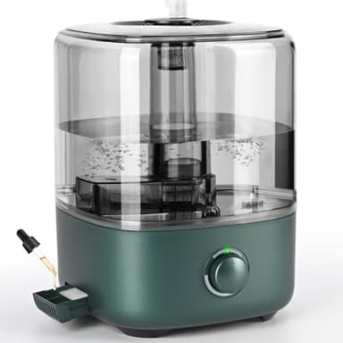 Vankarr Humidificateur d'air pour chambre à coucher, 5 l, à ultrasons, 28 dB, silencieux, avec buse rotative à 360°, augmentation de l'humidité pour chambre d'enfant, bureau, plantes de bébé, vert