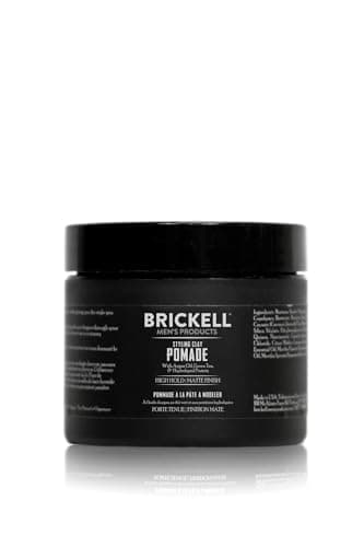 Brickell Men's Pommade à l'argile coiffante pour hommes, naturelle et biologique avec forte tenue et finition mate, produit pour les coiffures modernes, 59 ml, parfumé