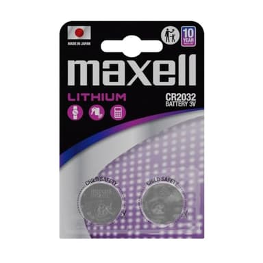 2 Piles Bouton CR2032 MAXELL Lithium diamètre 20mm