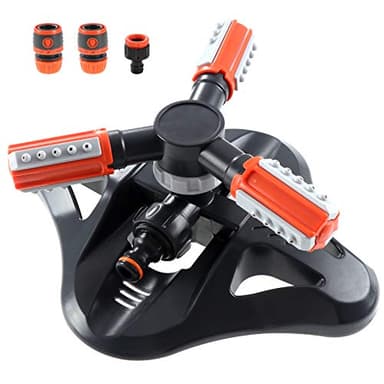 Arroseur de Jardin, Arroseur de Pelouse Automatique Rotatif 360° à 3 Bras Arrosage Irrigation pour Pelouse Jardin Champ