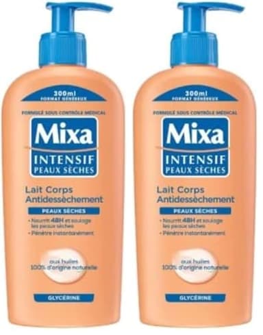 Mixa Intensif Peaux Sèches Lait Corps Anti Dessèchement, 300ml (Lot de 2)