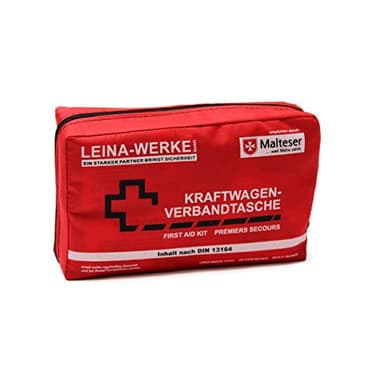 Leina 13164 Trousse de Secours Compacte pour Véhicule sans Velcro, Rouge/Noir/Blanc