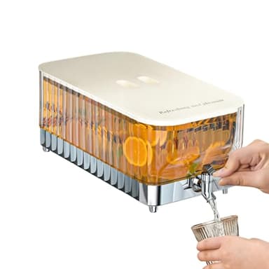 Distributeur de Boissons avec Robinet d'une Capacité de 5,3 L. Carafe à eau pour Réfrigérateur avec Distributeur. Récipient à Boissons pour Réfrigérateur. Distributeur d'eau avec Robinet.