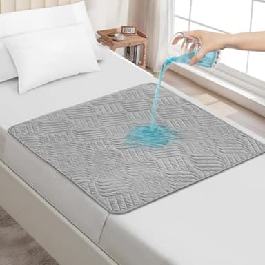 DUJUIKE AlèSes Lavables pour Incontinence avec Ailes, ProtèGe-Matelas ImperméAble, Drap Absorbant RéUtilisable pour Incontinence Et Pipi Au Lit, Dessous AntidéRapant (Gris Clair, 85×90cm)