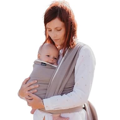NéoBulle - Écharpe Sergé Brisé - Porte-Bébés Physiologique - Léger et Confortable, en Coton Bio - 100% Fabriqué en France - De 0 à 3-4 Ans - Gris Vintage - 4,60 m