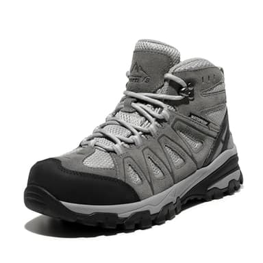 NORTIV 8 Chaussures de Randonnée Imperméables pour Femmes Bottes de Montagne Antidérapantes et Confortables,Size 39,Gris Clair,SNHB211W