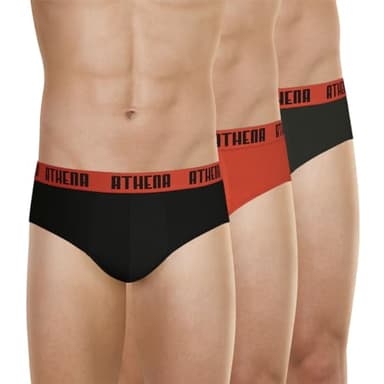 Athena - Lot de 3 Slips Homme Ecopack Basic Color - Slips Coton - Coupe Moderne Ergonomique, Confort et Maintien - Label Oeko-TEX Standard 100